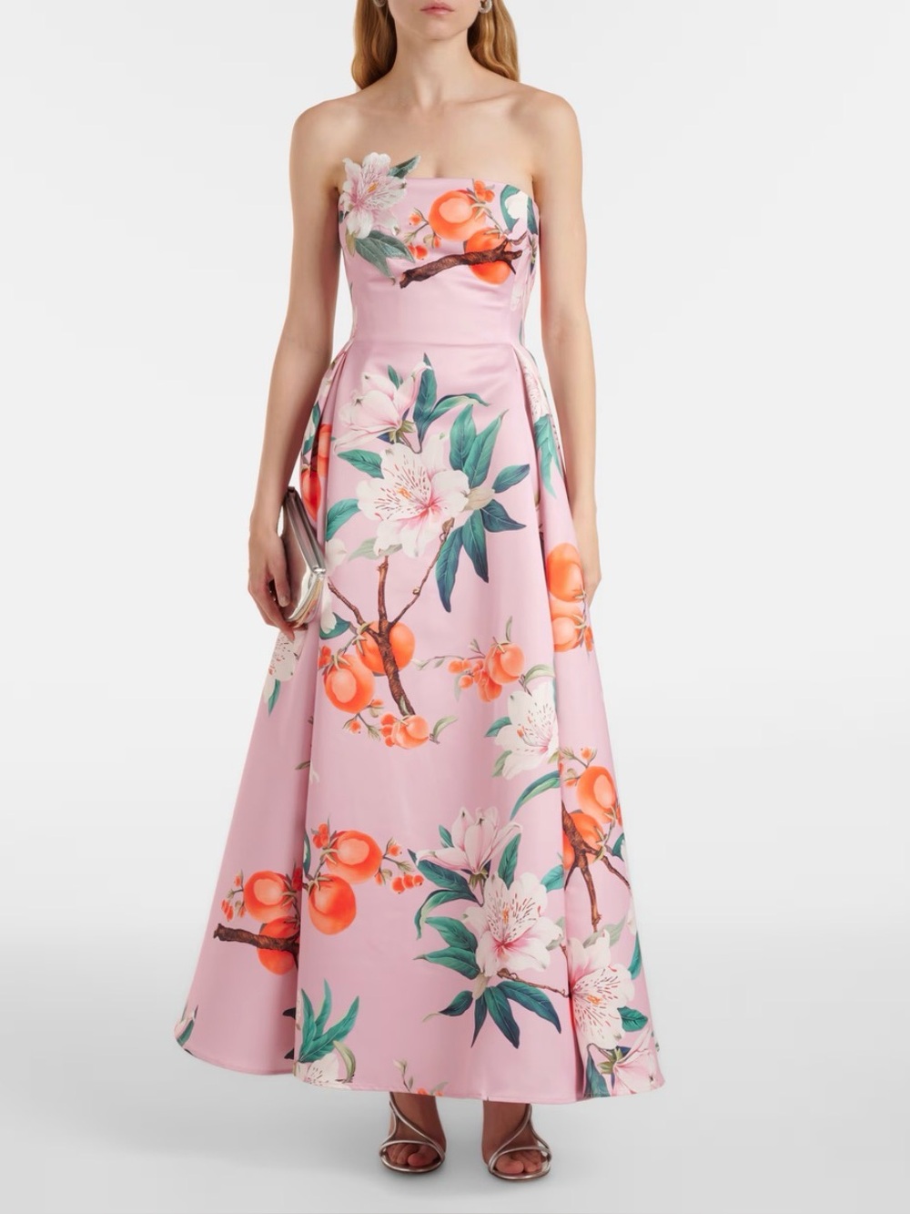 Leo Lin Nora Floral Strapless Gown | US 8 | Pink